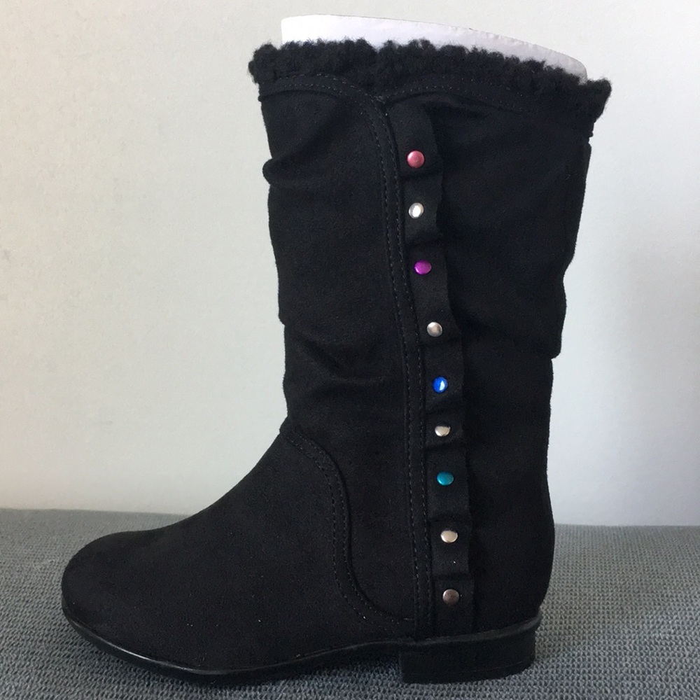 New Kids Feet Abigail Black Boots Side Zip Closure
